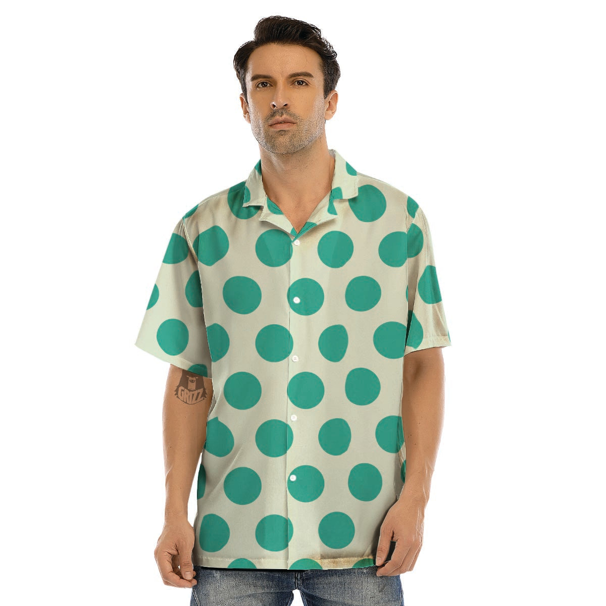 green polka dot shirt mens