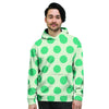 White And Green Polka Dot Men's Hoodie-grizzshop