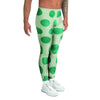 White And Green Polka Dot Men's Leggings-grizzshop