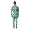 White And Green Polka Dot Men's Pajamas-grizzshop