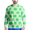 White And Green Polka Dot Men's Sweatshirt-grizzshop