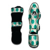 White And Green Polka Dot Muay Thai Shin Guard-grizzshop