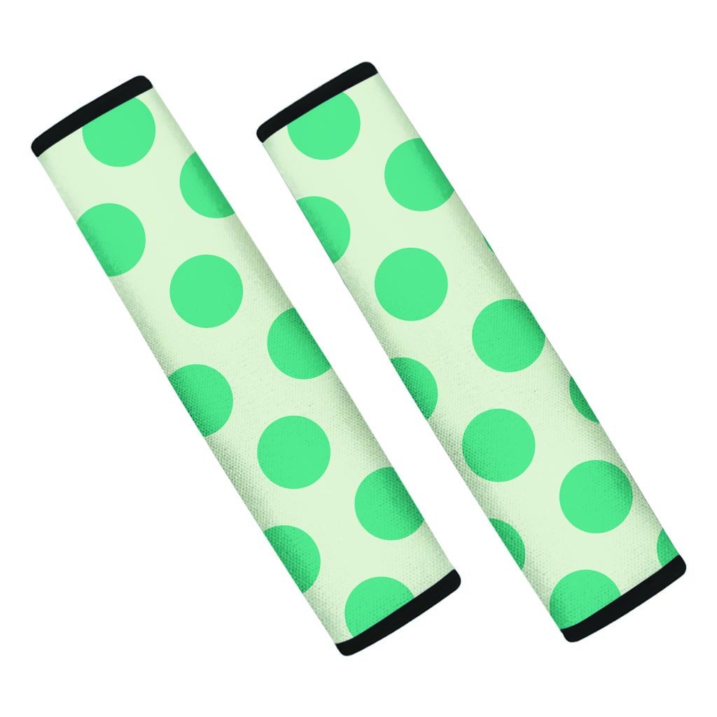 White And Green Polka Dot Seat Belt Cover-grizzshop