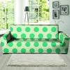 White And Green Polka Dot Sofa Cover-grizzshop