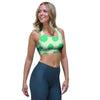 White And Green Polka Dot Sports Bra-grizzshop