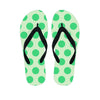 White And Green Polka Dot Women's Flip Flops-grizzshop