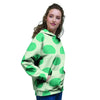 White And Green Polka Dot Women's Hoodie-grizzshop