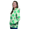 White And Green Polka Dot Women's Hoodie-grizzshop