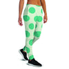 White And Green Polka Dot Women's Joggers-grizzshop