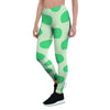 White And Green Polka Dot Women's Leggings-grizzshop