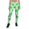 White And Green Polka Dot Women's Leggings-grizzshop