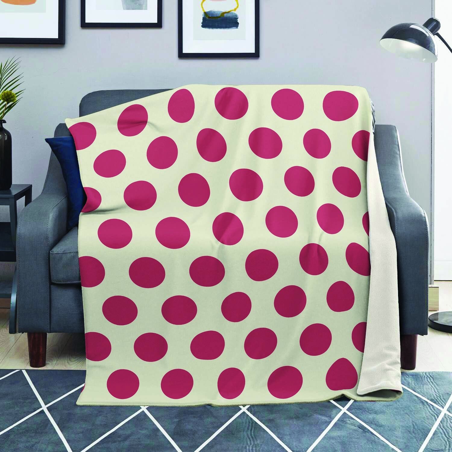 White And Red Polka Dot Blanket-grizzshop