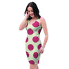 White And Red Polka Dot Bodycon Dress-grizzshop