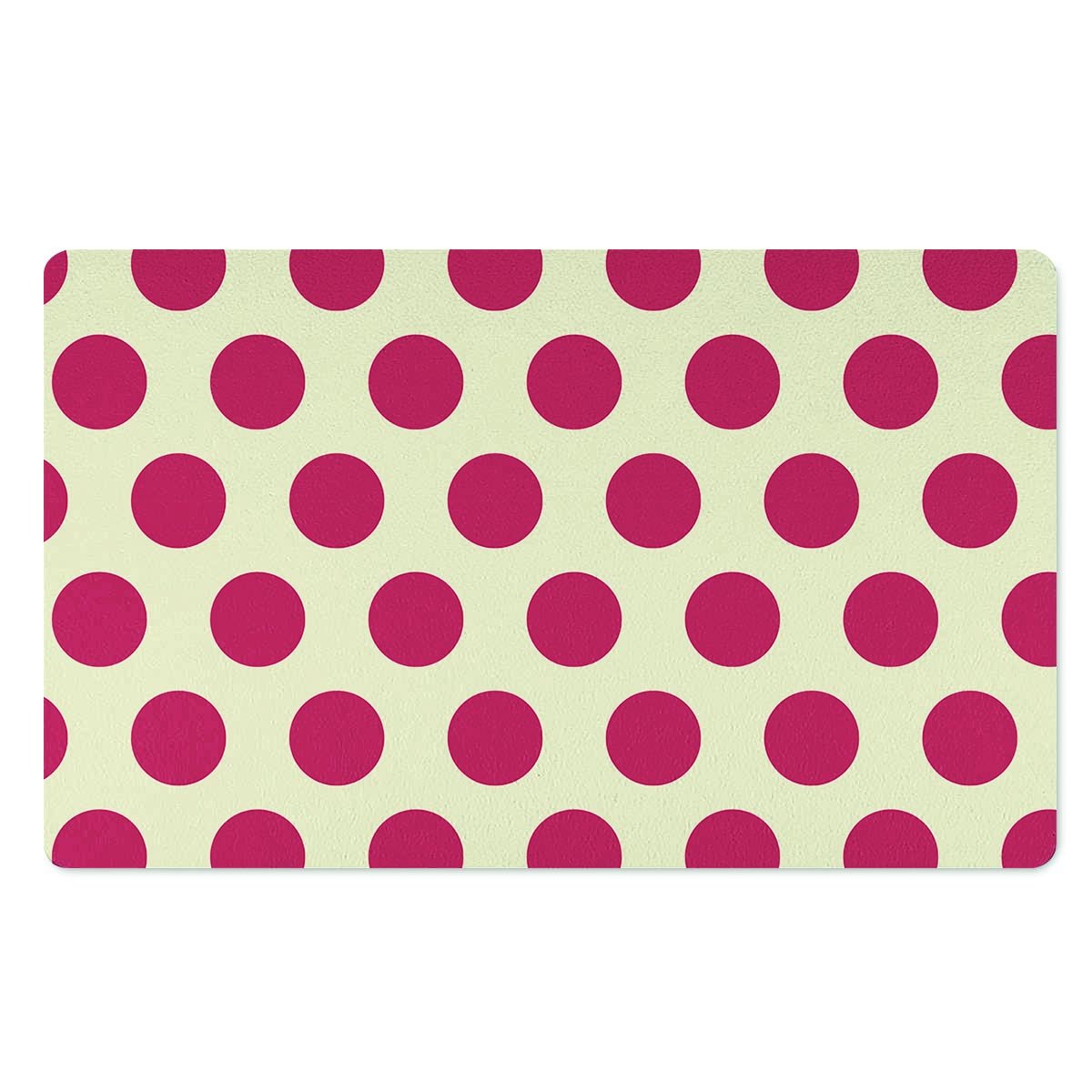 White And Red Polka Dot Door Mat-grizzshop