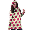 White And Red Polka Dot Hoodie Dress-grizzshop