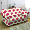 White And Red Polka Dot Loveseat Cover-grizzshop