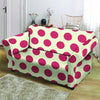 White And Red Polka Dot Loveseat Cover-grizzshop