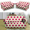 White And Red Polka Dot Loveseat Cover-grizzshop