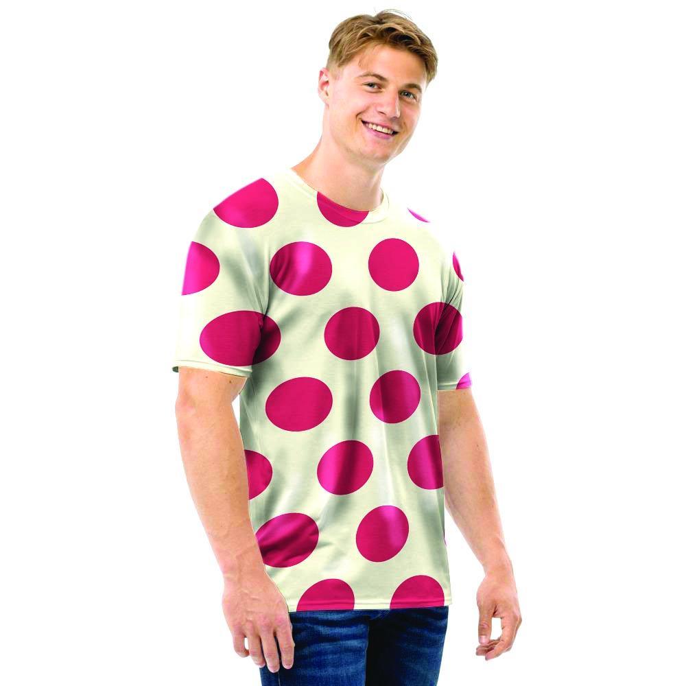 White And Red Polka Dot Men T Shirt-grizzshop