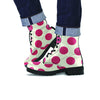 White And Red Polka Dot Men's Boots-grizzshop