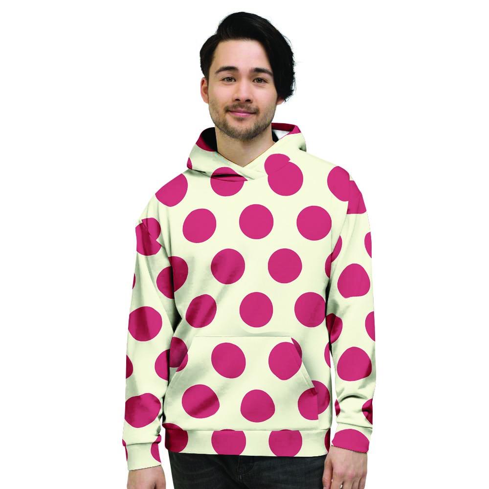 White And Red Polka Dot Men's Hoodie-grizzshop