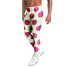 White And Red Polka Dot Men's Leggings-grizzshop