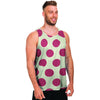 White And Red Polka Dot Men's Tank Tops-grizzshop