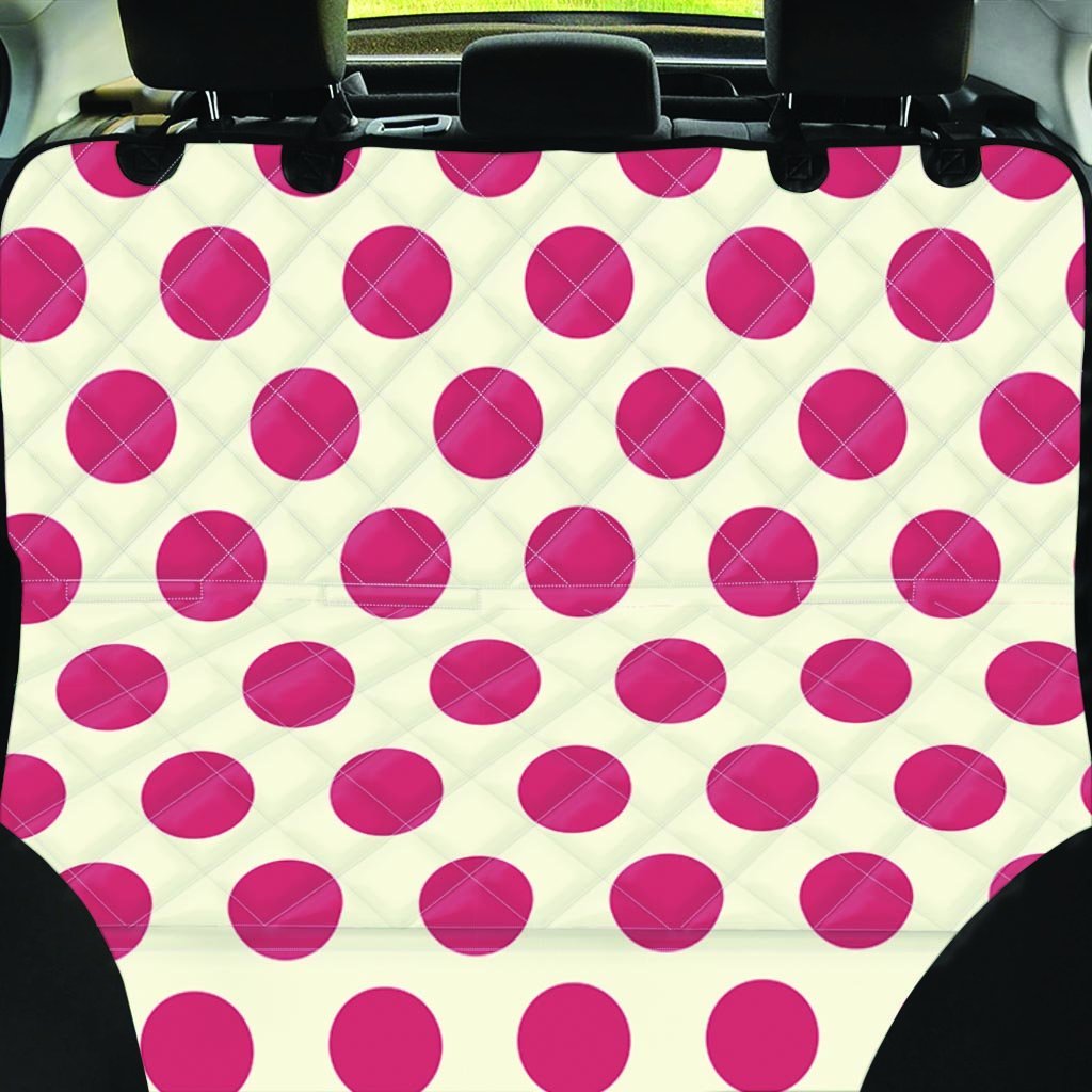 White And Red Polka Dot Pet Car Seat Cover-grizzshop