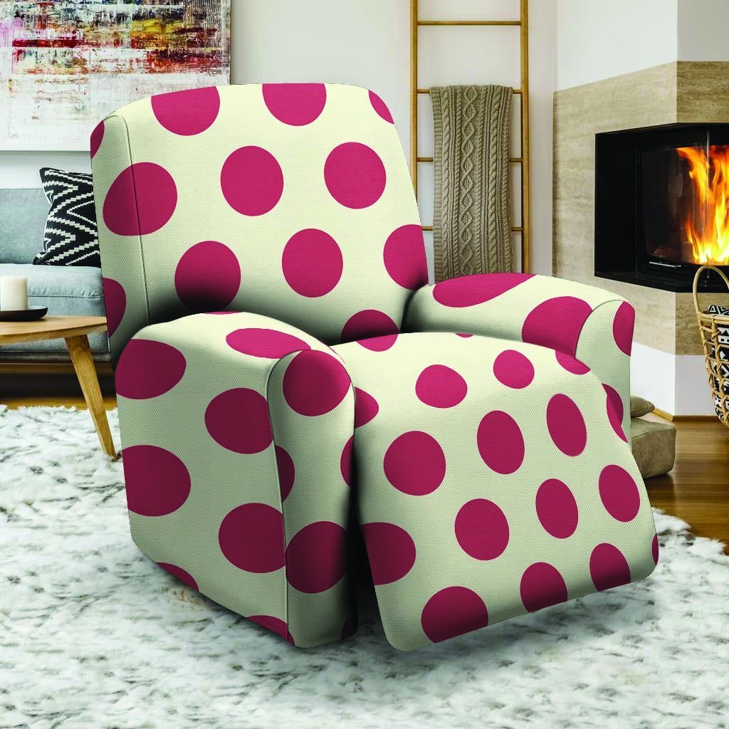 White And Red Polka Dot Recliner Cover-grizzshop