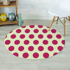 White And Red Polka Dot Round Rug-grizzshop