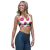 White And Red Polka Dot Sports Bra-grizzshop