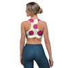 White And Red Polka Dot Sports Bra-grizzshop