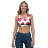 White And Red Polka Dot Sports Bra-grizzshop