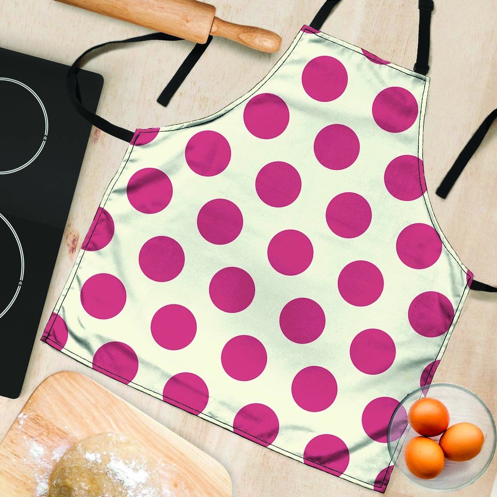 White And Red Polka Dot Women's Apron-grizzshop