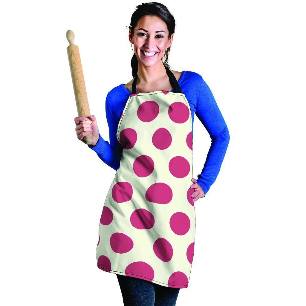 White And Red Polka Dot Women's Apron-grizzshop