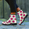 White And Red Polka Dot Women's Boots-grizzshop