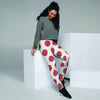 White And Red Polka Dot Women's Joggers-grizzshop