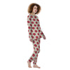 White And Red Polka Dot Women's Pajamas-grizzshop