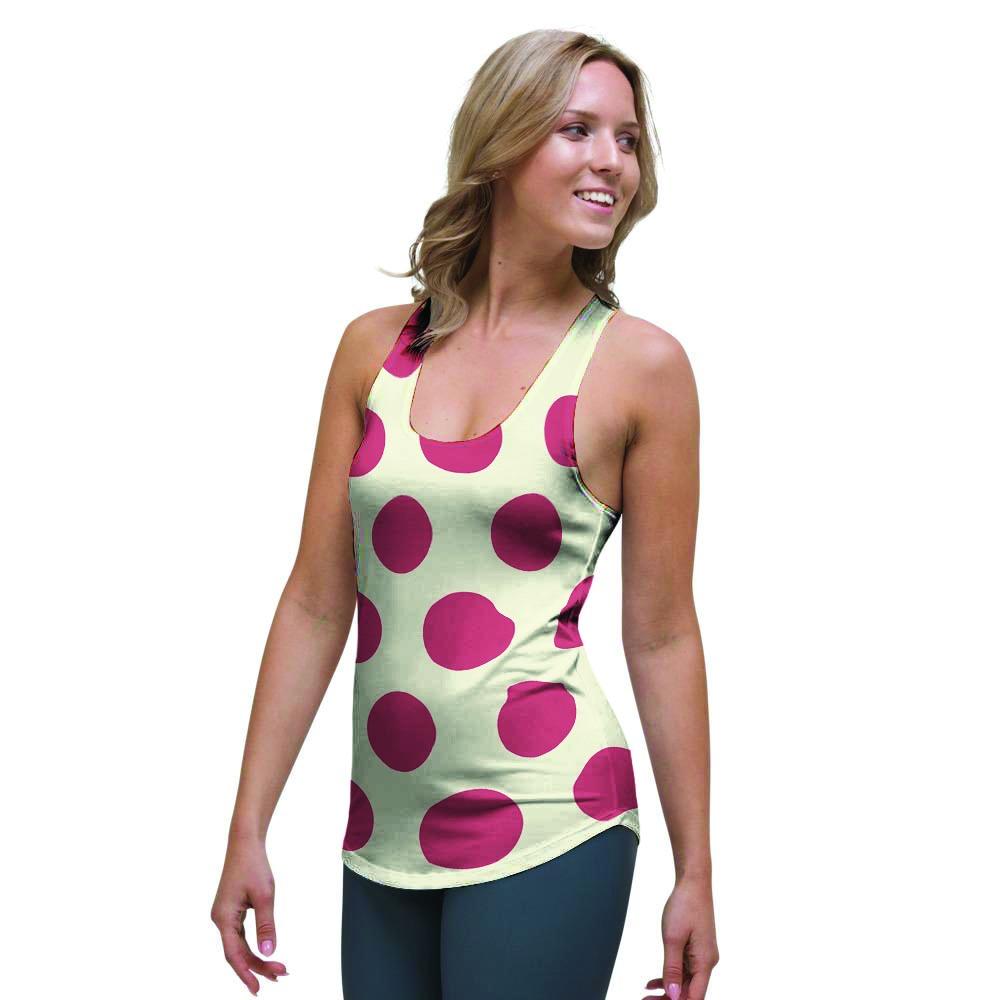 White And Red Polka Dot Women's Racerback Tank Top-grizzshop