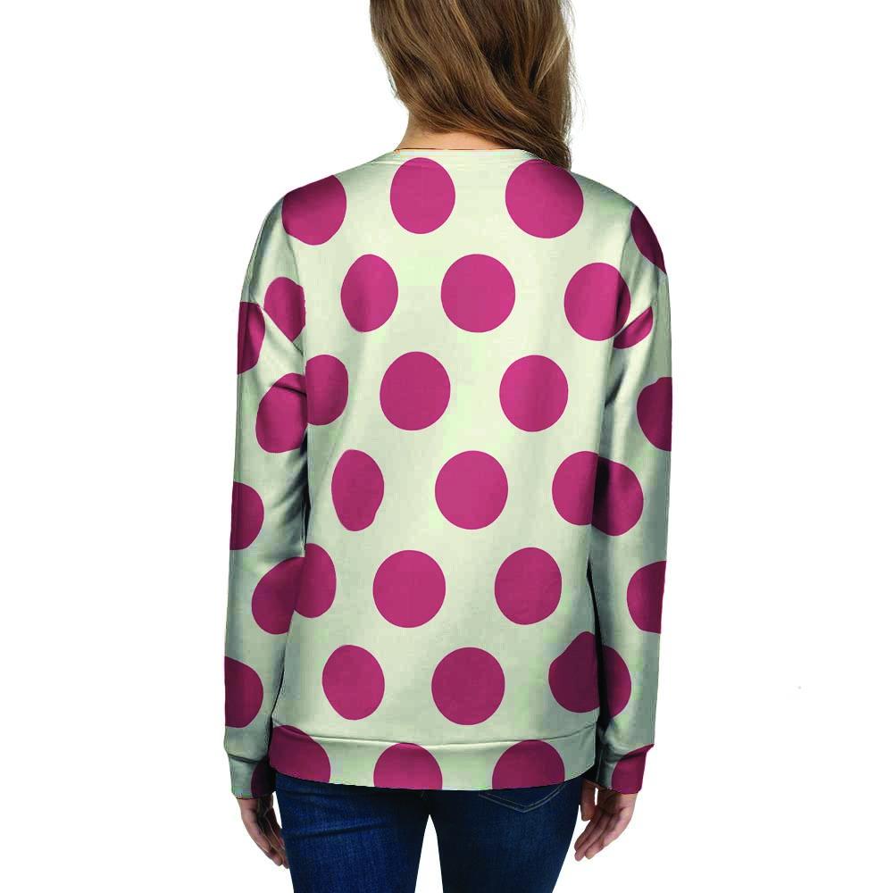 White And Red Polka Dot Women's Sweatshirt-grizzshop