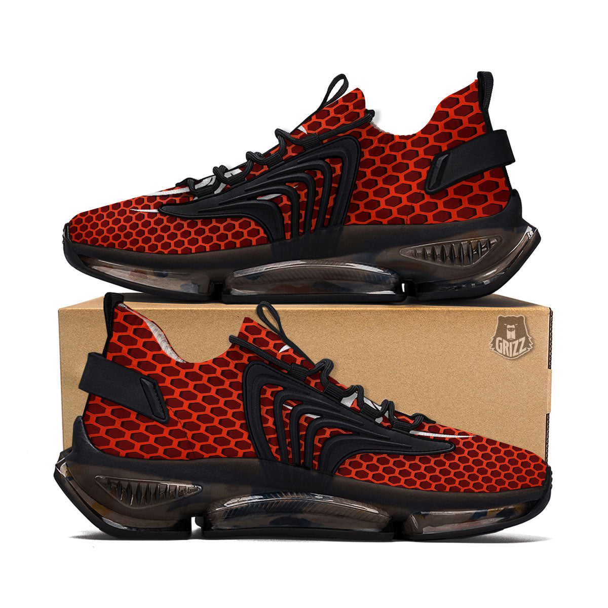 White And Red Spider Print Black Gym Shoes-grizzshop