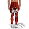 White And Red Spider Print Men's Leggings-grizzshop