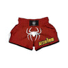 White And Red Spider Print Muay Thai Boxing Shorts-grizzshop