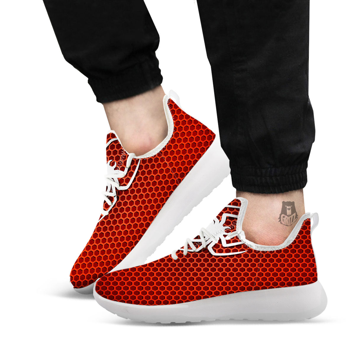 White And Red Spider Print White Athletic Shoes-grizzshop