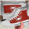 White And Red Spider Print White High Top Shoes-grizzshop