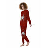 White And Red Spider Print Women's Pajamas-grizzshop