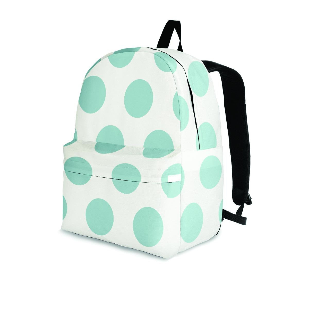 White And Turquoise Polka Dot Backpack-grizzshop