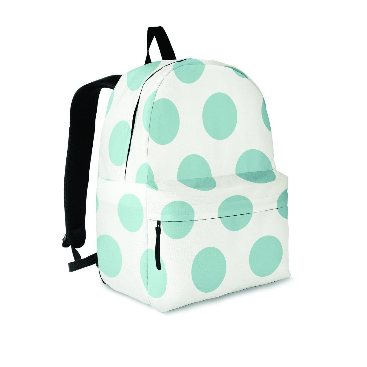 White And Turquoise Polka Dot Backpack-grizzshop