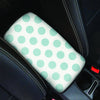 White And Turquoise Polka Dot Car Console Cover-grizzshop