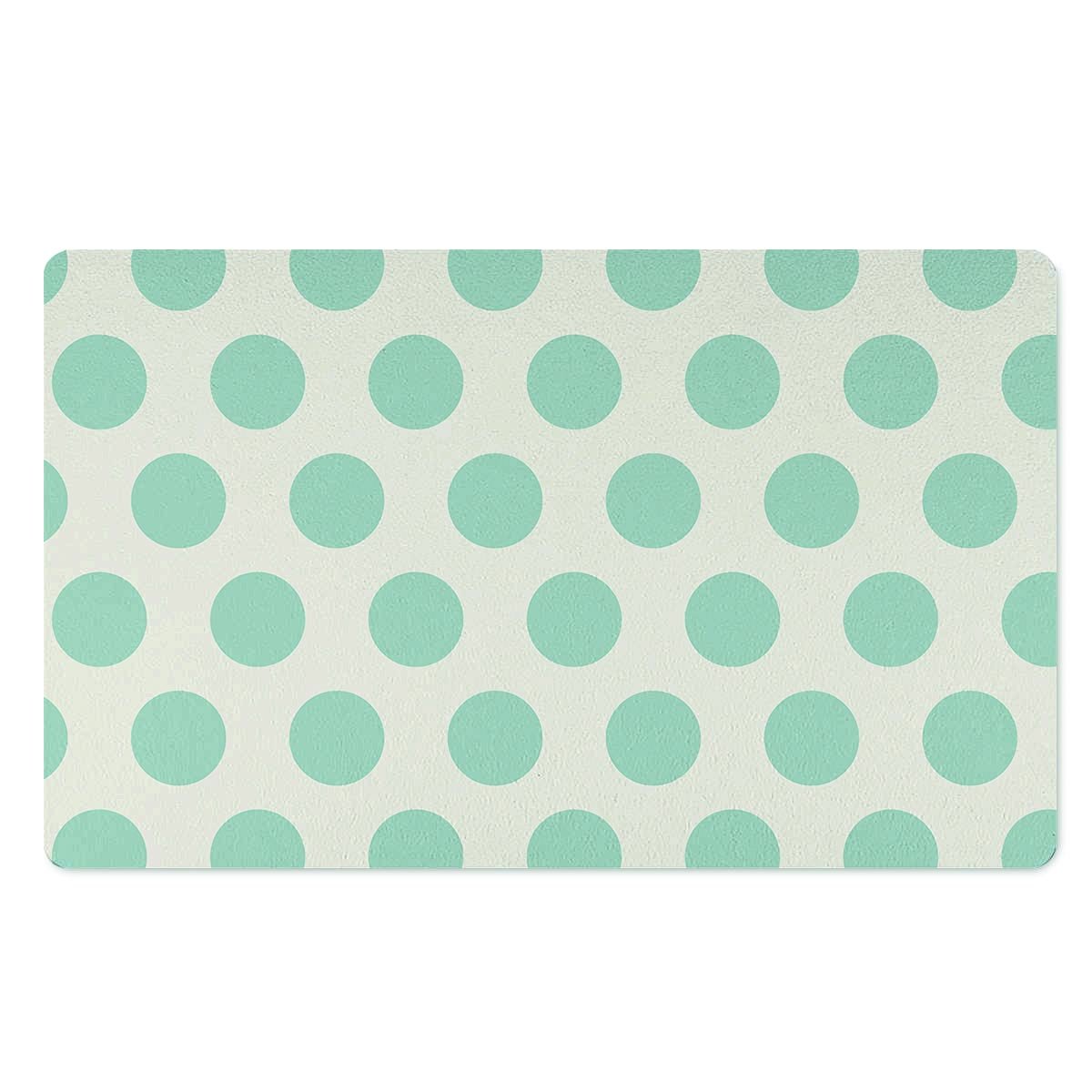 White And Turquoise Polka Dot Door Mat-grizzshop